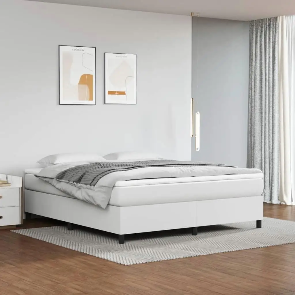 White California King Faux Leather Bed Frame (Mattress Not Included) - USA Only