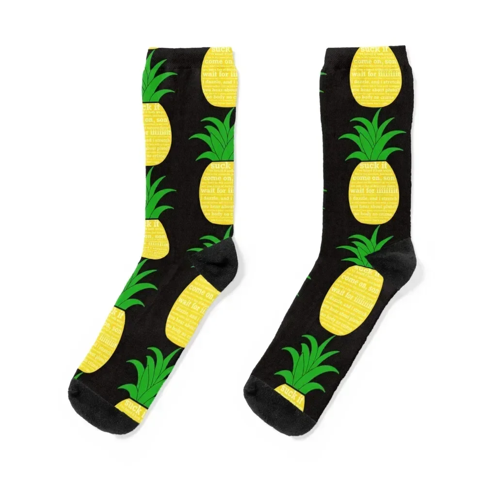 Psych Quotes Pineapple Sticker Socks shoes sports stockings funny gifts kawaii Socks Male Women's