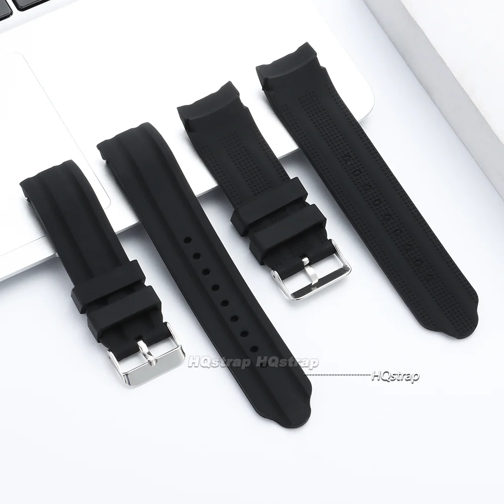 Curved End Silicone Watch Straps Thickened Soft Sports Watch Bracelet Men Women Waterproof Rubber Watch Band 18mm 20mm 22mm 24mm view 6