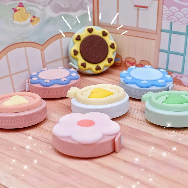 

1pc Soft Leather Ruler Retractable Round Tape Macarone Mini Tape Measure Portable Small Tape Children Measuring Bust Hip Waist