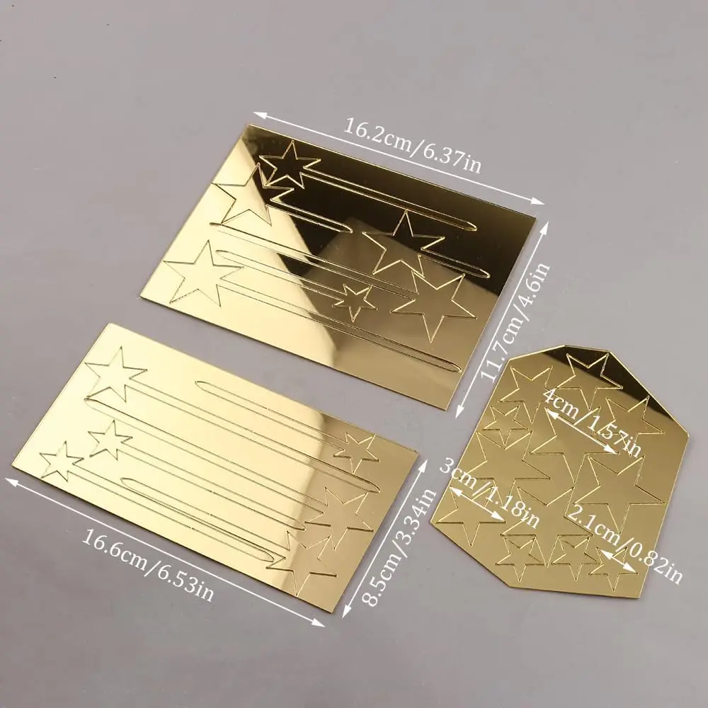 24 Stück Gold Stern Kuchendeckel Geburtstagsdekorationen Acryl Kuchendeckel für Kuchendekorationszubehör Kit – Detail 2