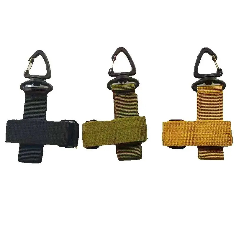 

(10pcs) Tactical Cross-border Buckle Webbing Keychain External Hanging Rope Storage Buckle Nylon Molle Hook