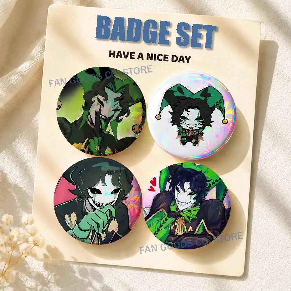 

F-Freak C-Circus HarlequinS Brooches for Backpack Accessories 25,32,44,58,75mm Round Enamel Pins 2-piece set Cartoon Anime Badge