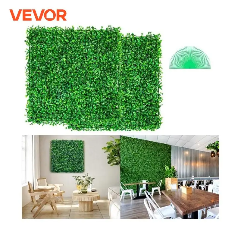 

VEVOR 12 шт. 10x10 дюймов, панели из искусственного самшита, самшит, живой изгороди, настенный коврик, искусственная трава, фон, настенный экран, защита от ультрафиолета