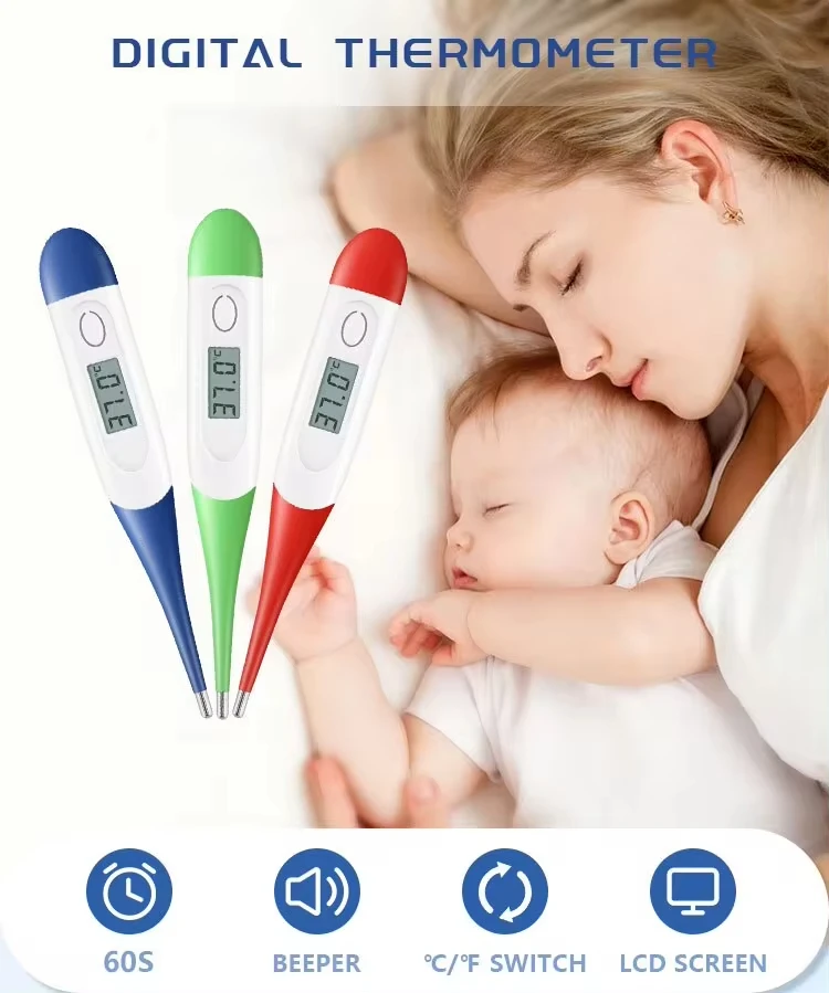 Digital LCD Heating Oral Armpit Thermometer Tools Kids Baby Child Infant Temperature Measurement Electronic Clinical Thermometer