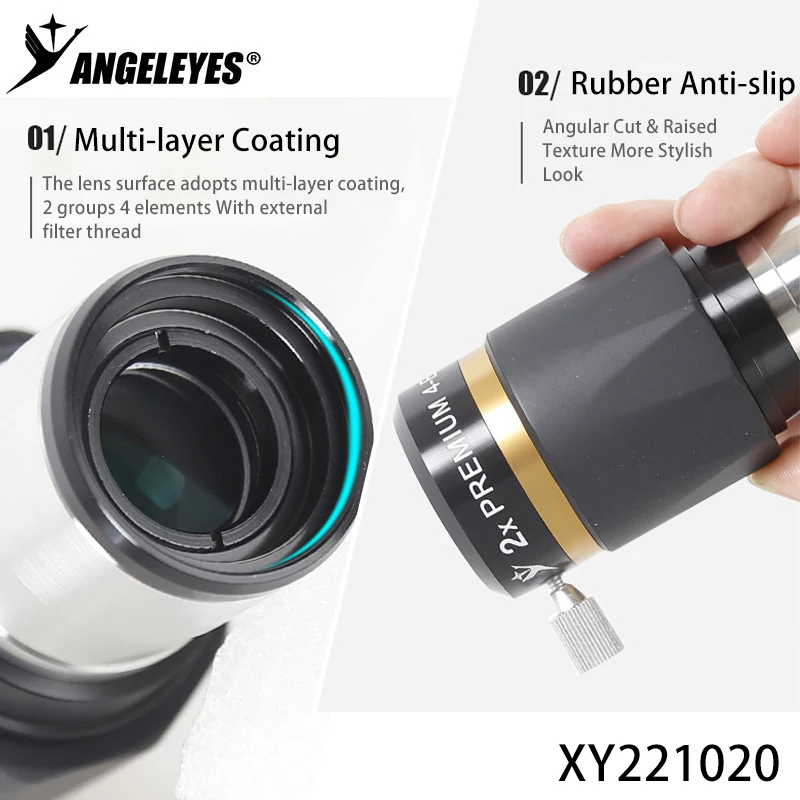 Angeleyes Super Apochromatic Barlow Lens 2x 3x 4x 5x M42 Thread 1.25