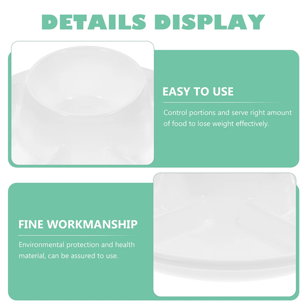 

2pcs Divided Plates For Adults Compartment Dinner Plate Portion Control Diet Food Separation Storage Serving Tableware Set Home