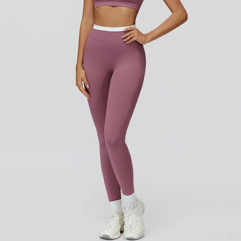 

Спортивные леггинсы для фитнеса с высокой талией, эластичные однотонные леггинсы для йоги, женские брюки для тренировок в тренажерном зале, женские быстросохнущие тонкие брюки с эффектом пуш-ап