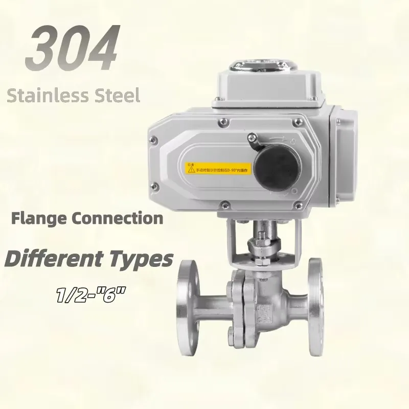 

1/2"-6" Various Sizes High Quality 304 Stainless Steel Valve Body Flange Connect Electric Ball Valve