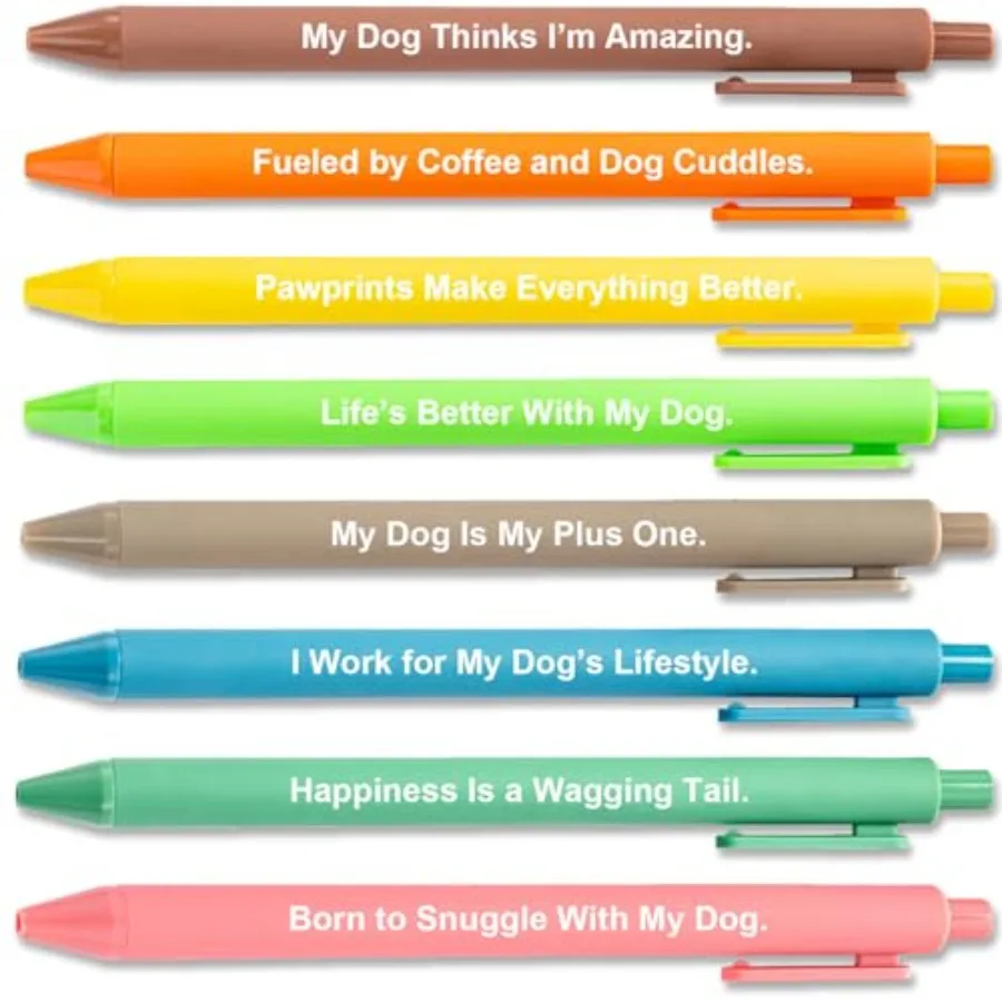 

Dog Mom Gifts for Women, Funny 8 Colorful Ballpoint Pens with Cute Dog Lover Quotes - Pet Owner Stationery, Gift for Men Women