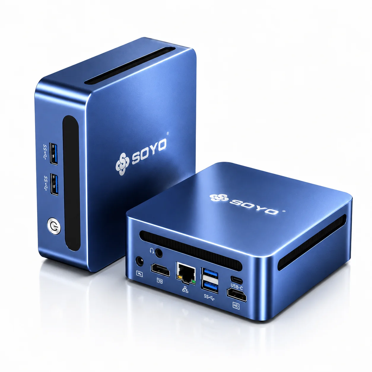 SOYO Y5 Pro Mini-PC, Windows 11 Pro, Intel Core i5, 16 GB DDR4-RAM, 512 GB M.2-SSD, Grafikkarte, WiFi6, HDMI, für Desktop-Computer, Büro.