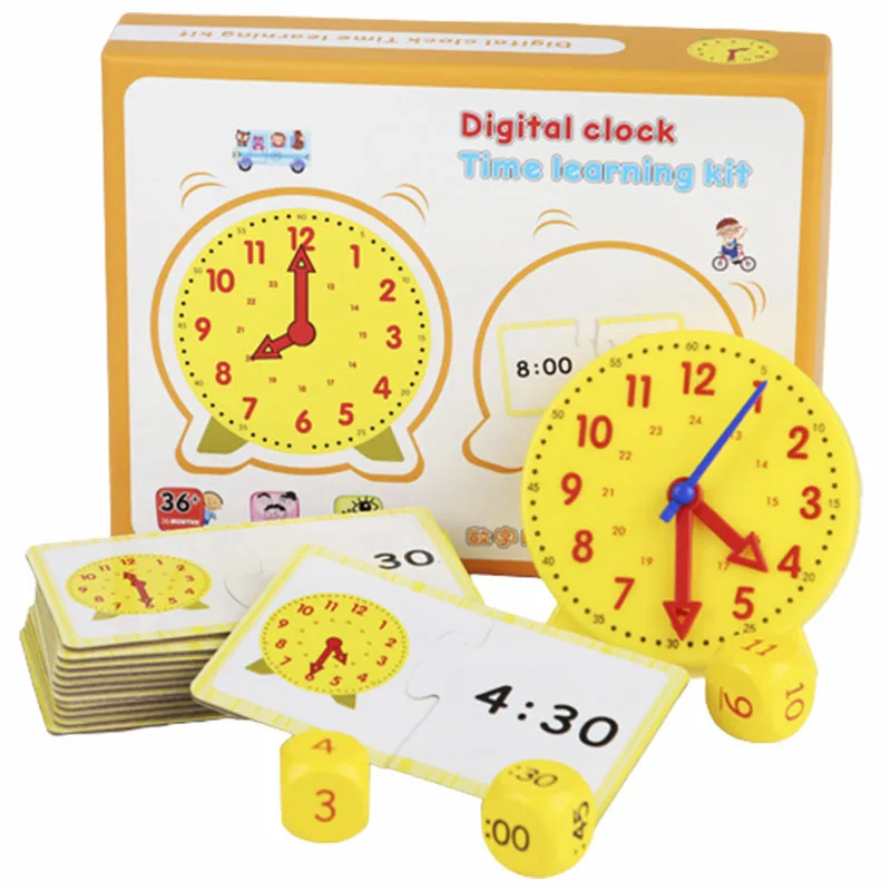Zegar Montessori dla dzieci, zabawki edukacyjne, nauka godzin, minut i sekund, puzzle dopasowujące, zabawki edukacyjne dla dzieci w wieku przedszkolnym, pomoc dydaktyczna.