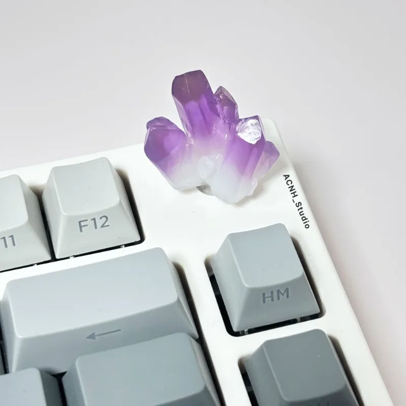 Cute Luminous Crystal Keycaps, Botão de Resina Transparência, Custom Key Caps para NJ80, F75 Acessórios Teclado Gaming Mecânica