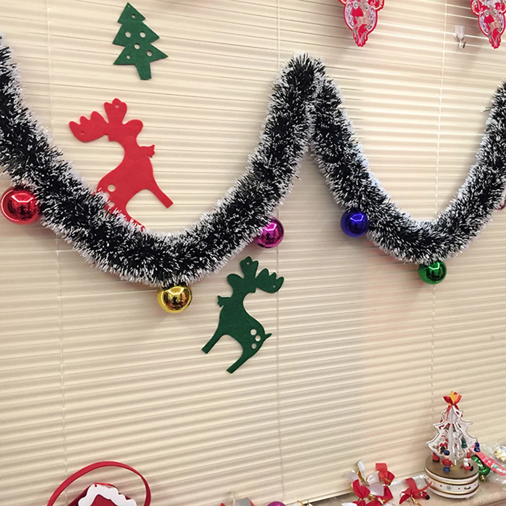 PVC Christmas Wreath Wall Door Decor Ribbon Bowknot Xmas Wreaths 2024 New Year Party Home Decorations Christmas Tree Ornaments