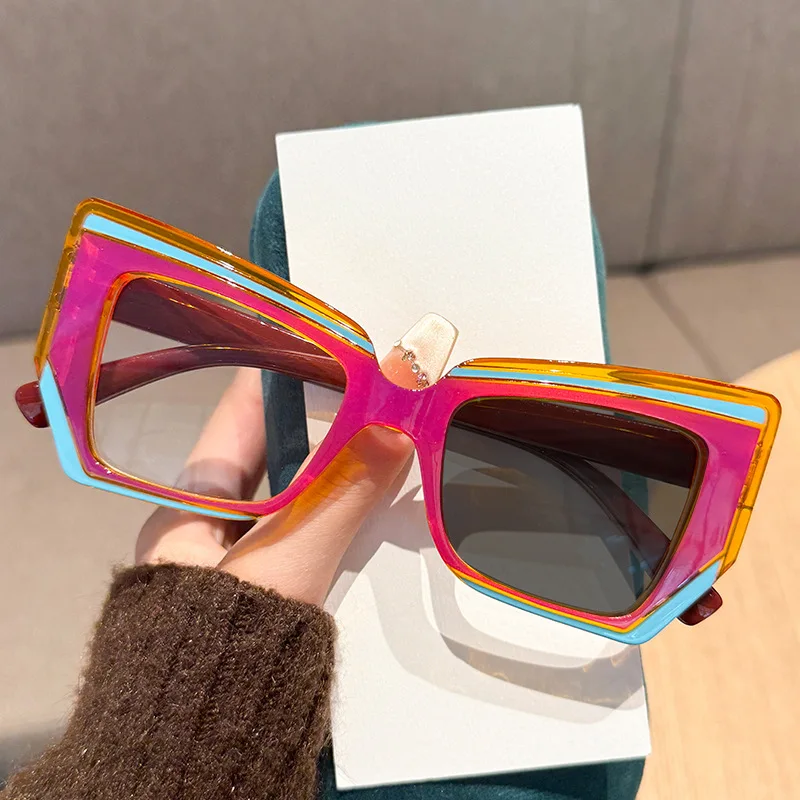 Modische Cat-Eye-Photochrome Myopie-Brille, künstlerisch, großer Rahmen, beliebte vielseitige Damen- und Herren-HD-Kurzsichtbrille, 0 bis -4,0 – Detail 5