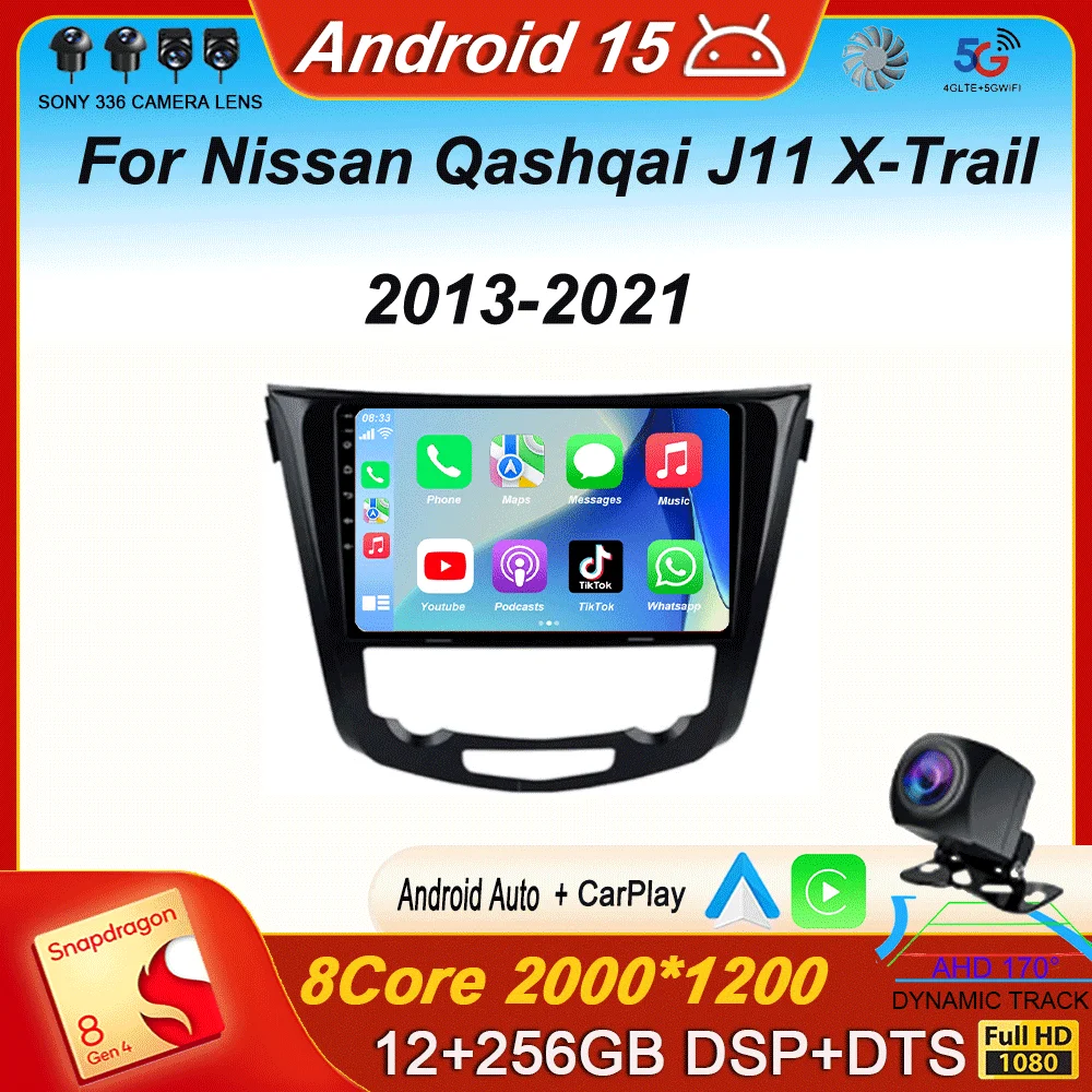 

Android15 Car Radio Player For Nissan Qashqai J11 X-Trail Xtrail T32 Rogue Dualis 2013-2021 Support OEM BOSE 360 Auto Carpaly 4G