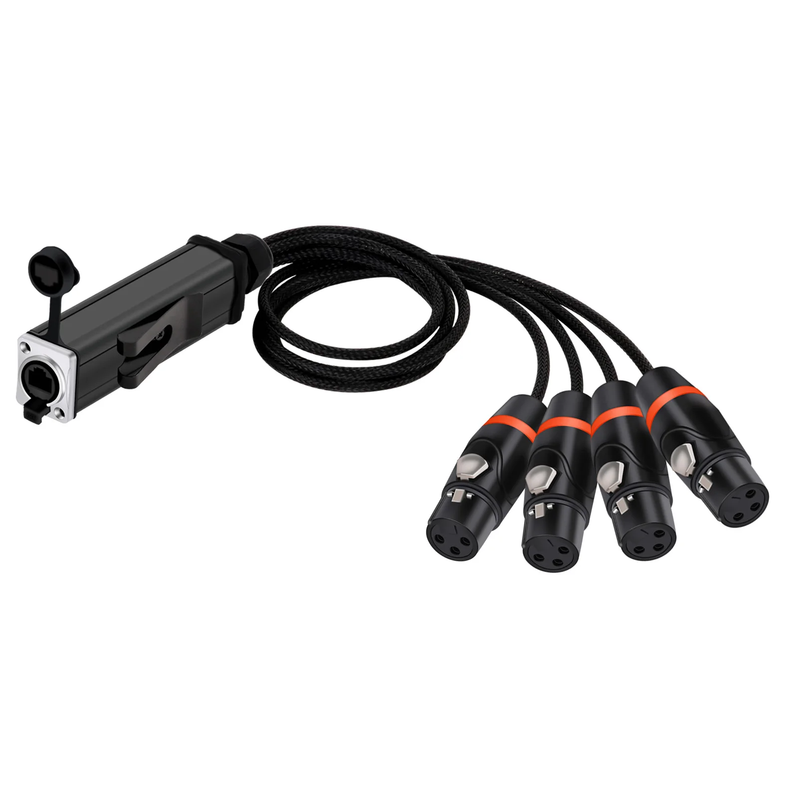 New Design 4 Channel 3Pins XLR Male/Female Connector Cable Audio Adaptor Signal Extender to RJ45 CAT5 Female Network Converter