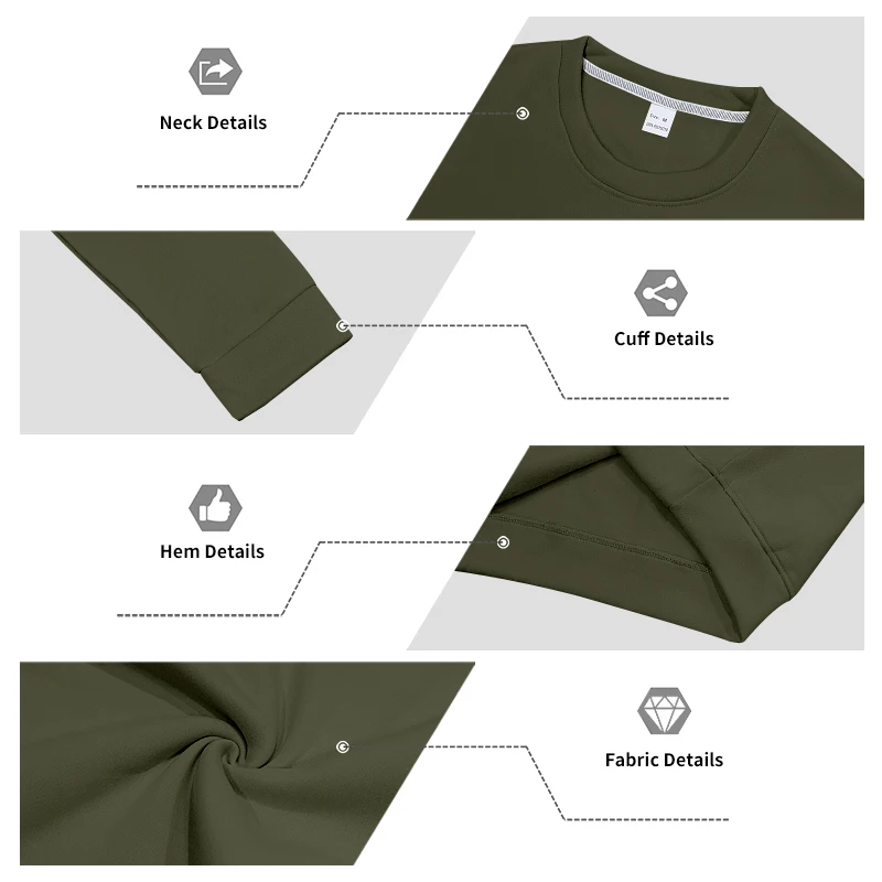 Men's 1-Piece Loose Fit Classic Fleece-Lined Crewneck Long Sleeve Sweatshirt, Warm Winter Windproof Casual Top image 6