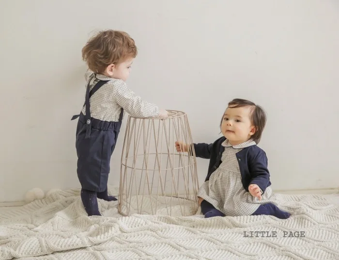 Twins Matching Sets Brother and Sister Match Clothing Baby Boy Romper Newborn Girls Dress for Photoshoot Birthday Wedding Party