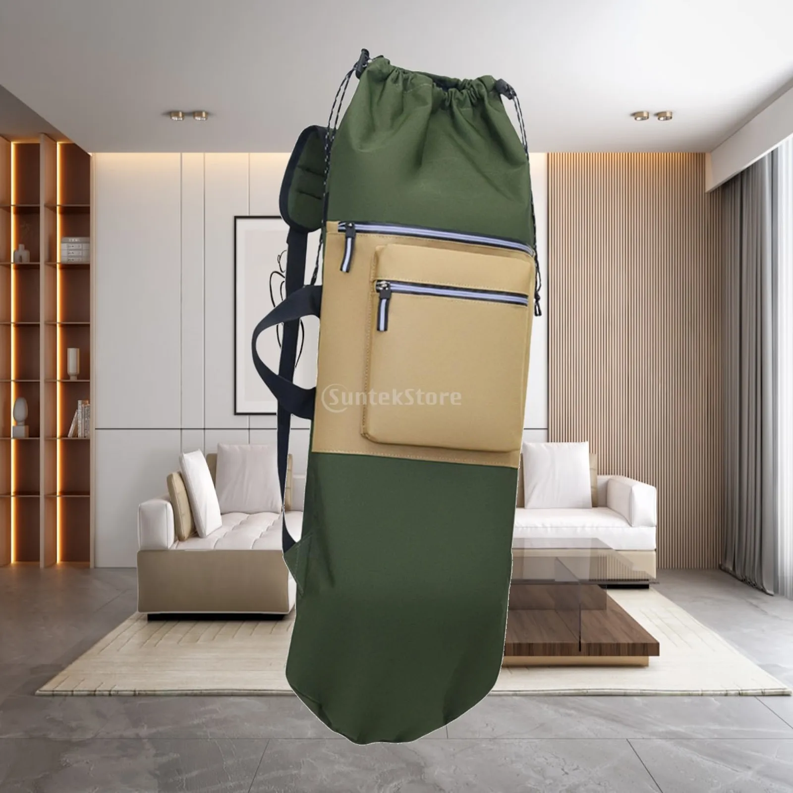 Waterproof Skateboard Backpack Drawstring Closure Multi Use Skating Bag for Outdoor Activities