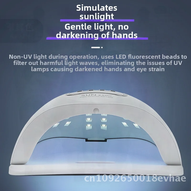 150W Nail Phototherapy Machine Sunx5Max LED Screen Display Professional Nail Lamp for UV Gel Polish Curing White Color