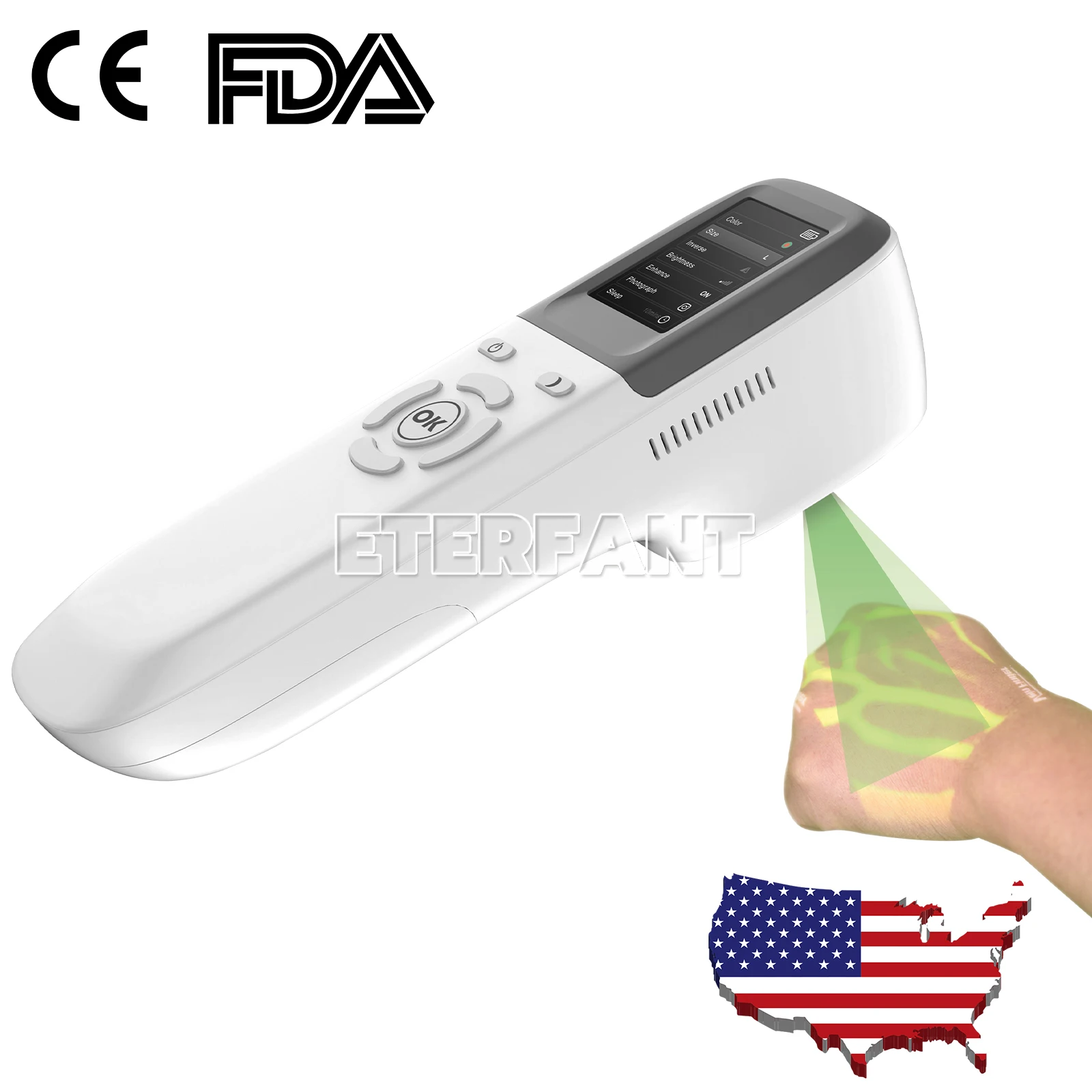 

ETERFANT QV-600 Vein Finder Locator Handheld Portable Near-Infrared Blood Vessel Display 12Colors 3 Sizes 6Levels of Brightness