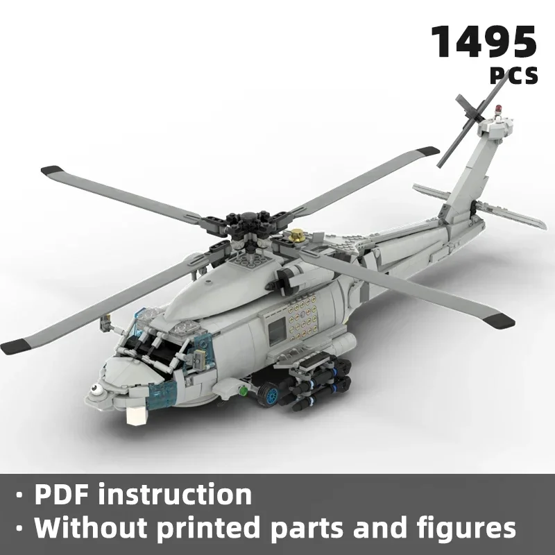 authentic US SH-60B SeaHawk attack helicopter submarine hunting falcon series bricks navy military aircraft blocks army display