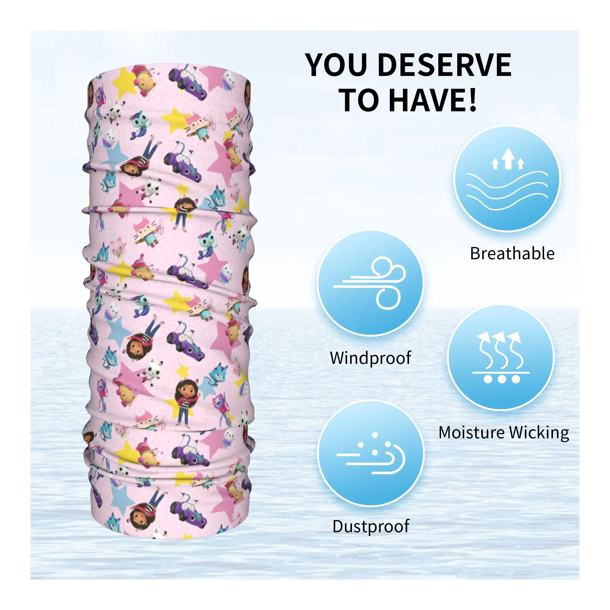 مخصص Gabbys دمية باندانا الرقبة الجراب للمشي الدراجات الرجال النساء التفاف وشاح الكرتون غابي الاطفال رائعتين بالاكلافا دفئا #3