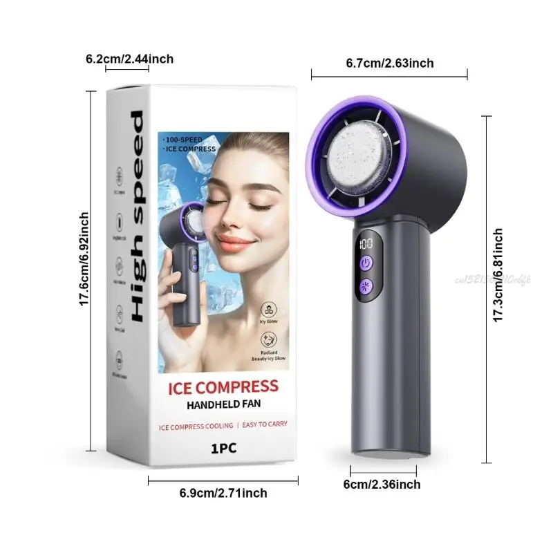 27RB متعددة النقاط الشاشة الرقمية مروحة المراوغة كفاءة مروحة التبريد هادئة قوية المعجبين ملمس بطارية كبيرة ABS للسفر في الهواء