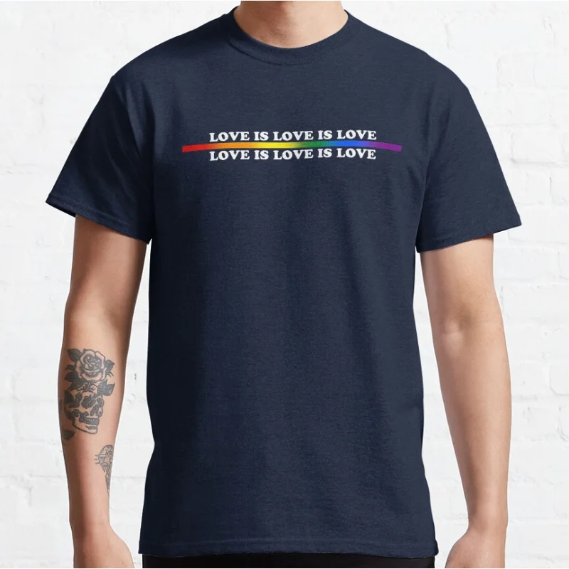 الحب هو الحب lgbtq فخر شهر هدية الملابس قصيرة الأكمام Crewneck تي شيرت للرجال حجم كبير الكبار بلايز S-6xl