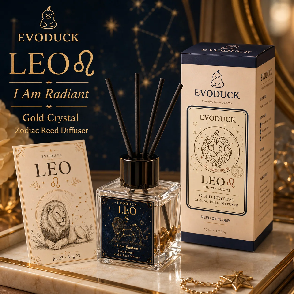 レオの星座リードディフューザー 50ml シダーウッド ベル - Home Fragrance Bergamot のレビューと価格