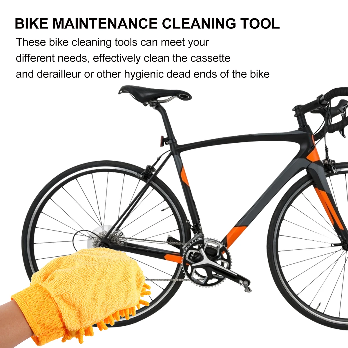 

8 pcs Bike Chain Washer Cleaner Set Ergonomic Handle High-Quality Bristles 360° Tire Cleaning Brush Kit For Bike Motorcycle