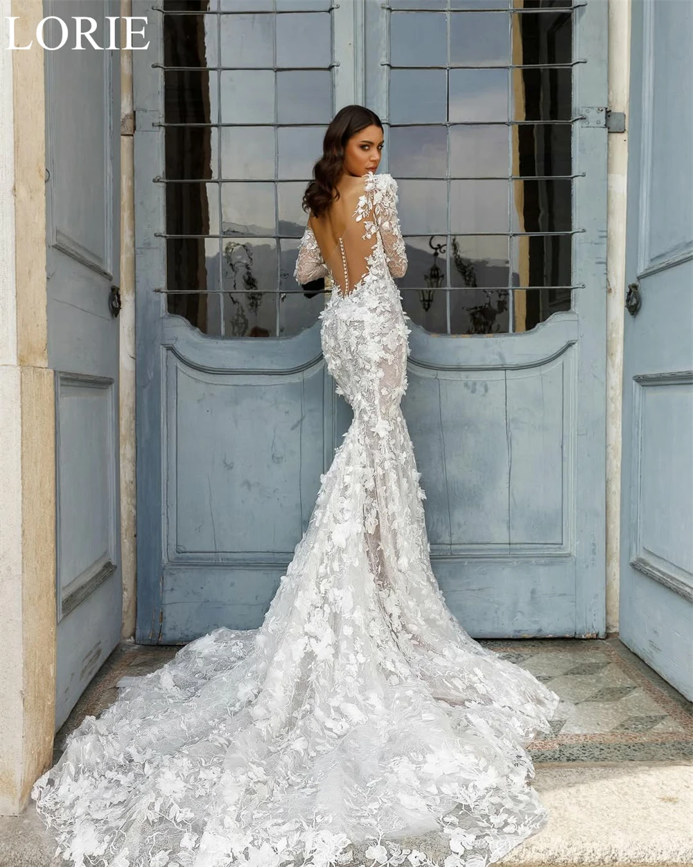 LORIE BOHO Tulle Wedding Dresses One Shoulder Lace Appliques Mermaid Bride Prom Gown 2025 Exquisite Bridal Gowns Customized