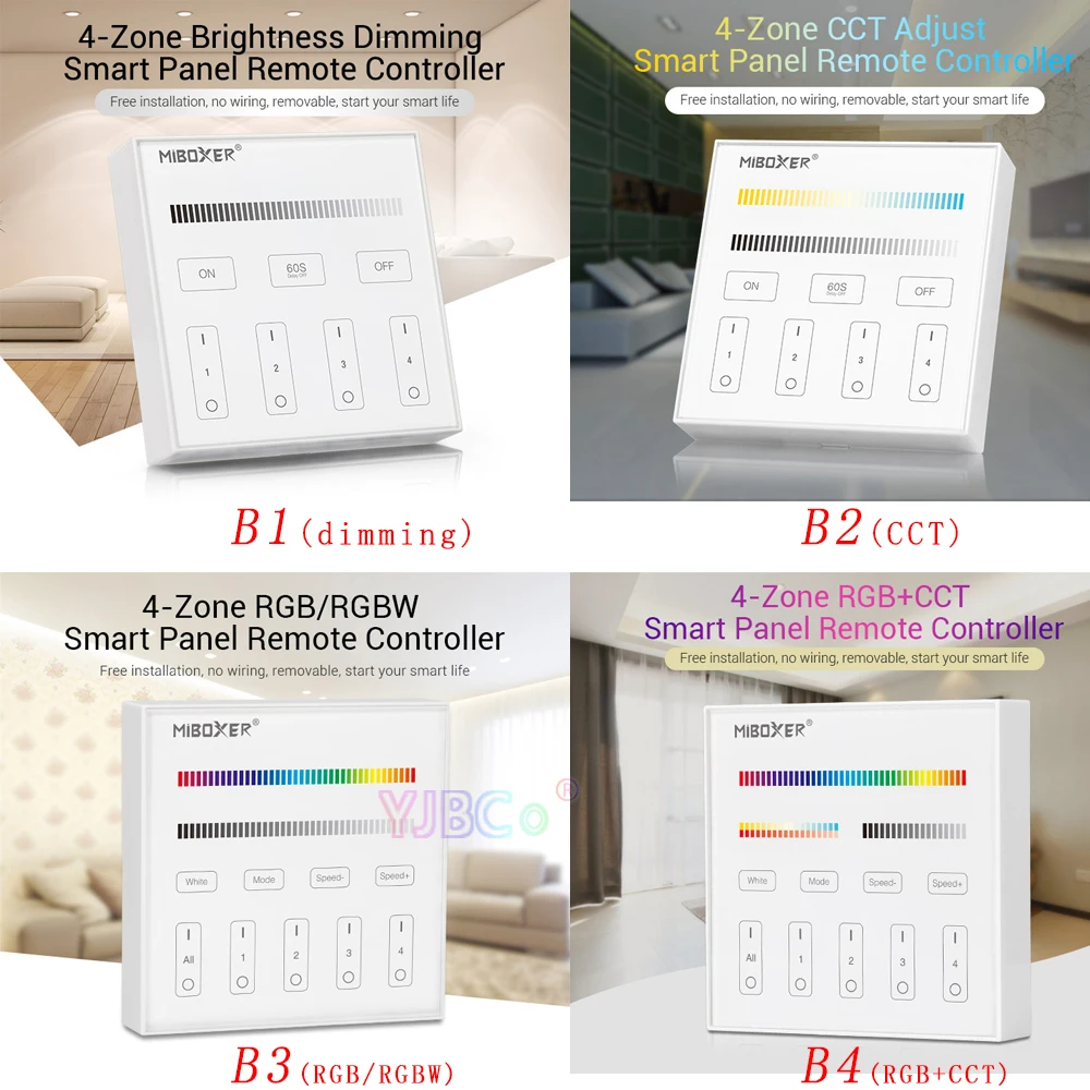 Miboxer Smart Touch Panel Dimmable Dimming/CCT/RGB/RGBW/RGBCCT LED Strip Light Controller 2.4G RF Remote Milight dimmer switch