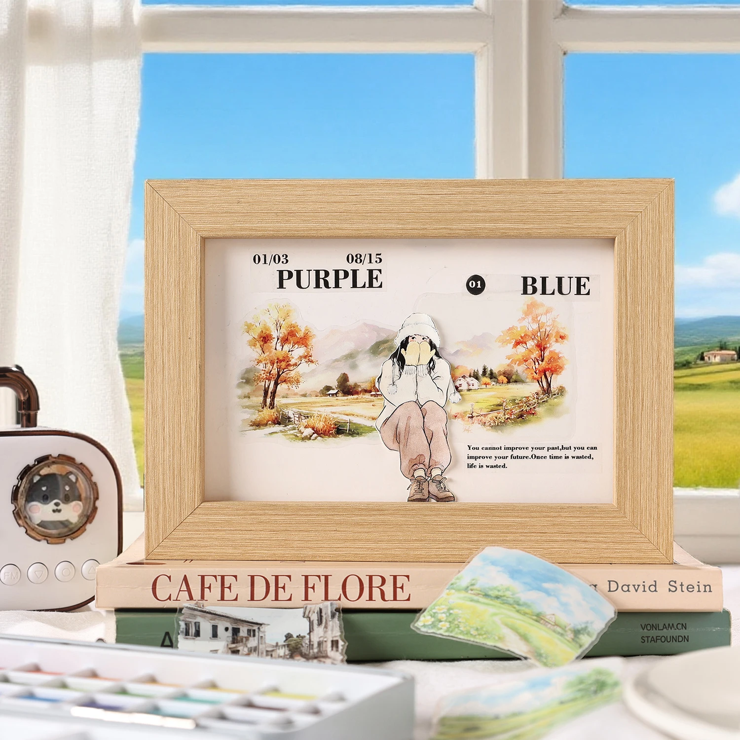 4 لفات سجل القصاصات الشريط رومانسية مشهد المناظر الطبيعية موضوع ل المجلات الكولاج تزيين جراب هاتف دفتر DIY بها بنفسك لوازم الحرفية