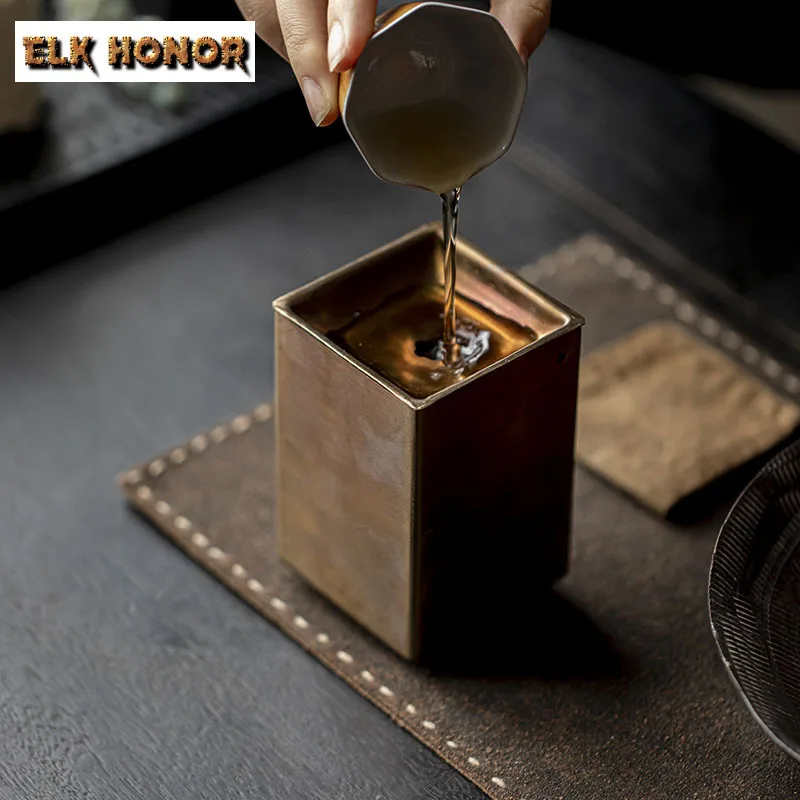 

350 мл мини 304 нержавеющая сталь латунь Jianshui маленькая раковина для мытья чая бочка для остатков чая Chaxi аксессуары для чайной церемонии ремесло