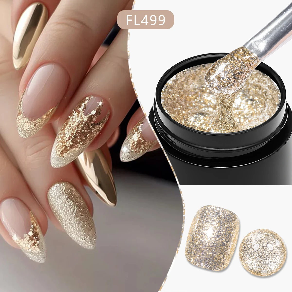 8ml Platinum Glitter Gel Nail Polish Gold Silver Design Glitter Soak Off Nail Art UV/LED Painting Gel Varnishes Nail Supplies
