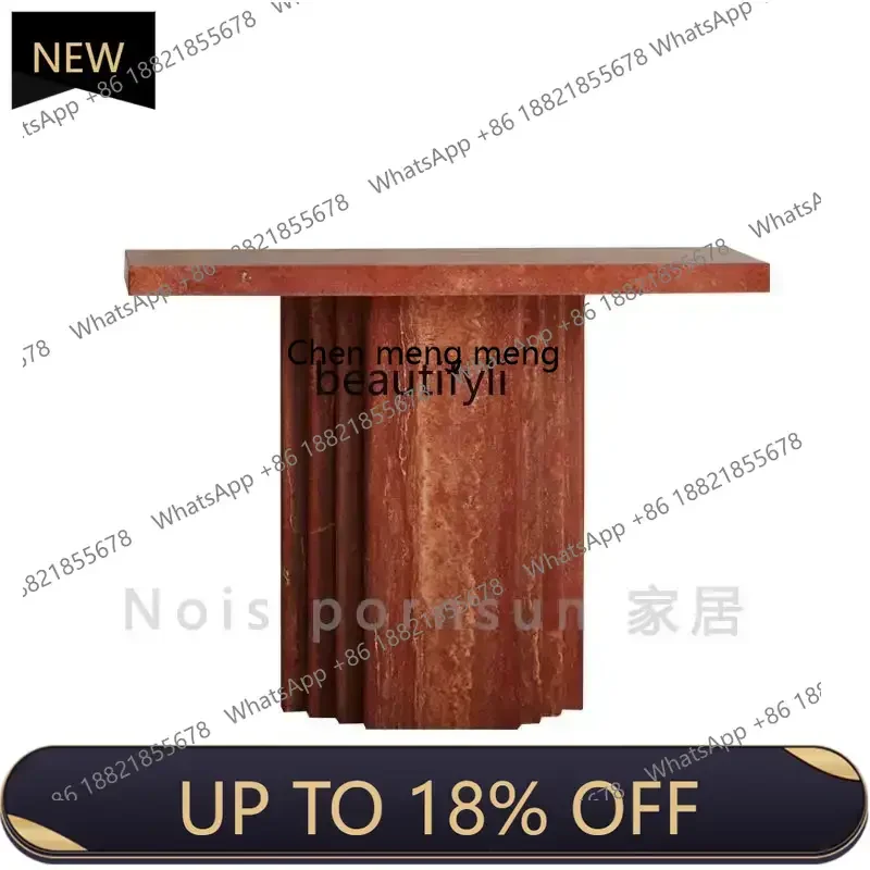 

P178 Italian light luxury entrance table with wall decoration, villa living room aisle, marble entrance platform