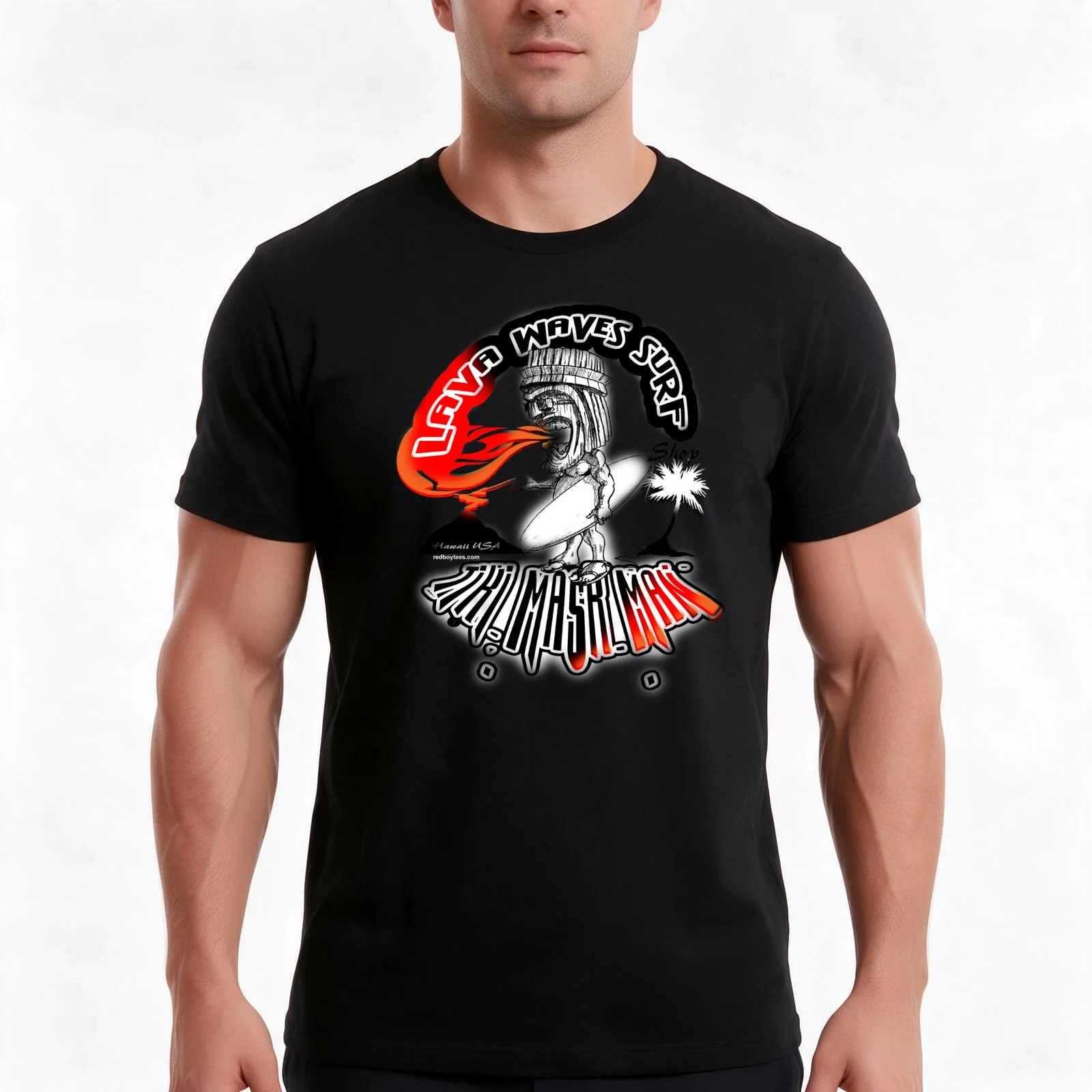 lava surfshop T-Shirt Summer Casual Cotton Tee Oversized Streetwear Tops Vintage Graphic Print Loose Fit Short Sleeve
