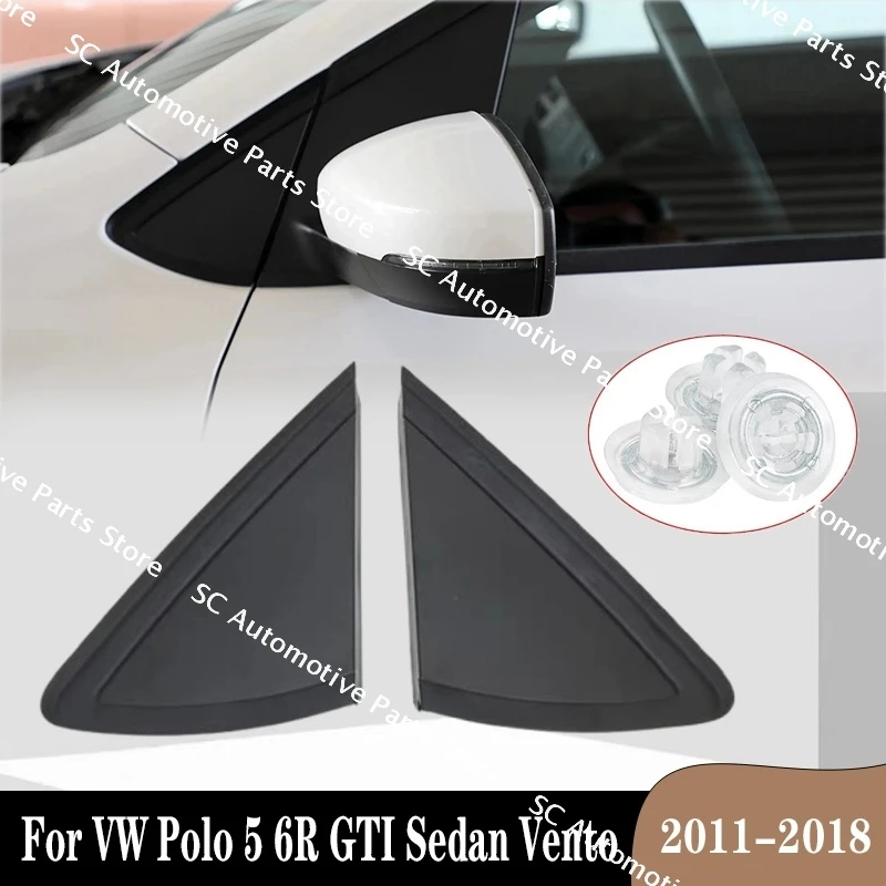 SC Rearview Wing Door Side Mirror Corner Triangle Molding Trim Cover Panel Lid Cap For VW Polo 5 6R GTI Sedan Vento 2011-2018