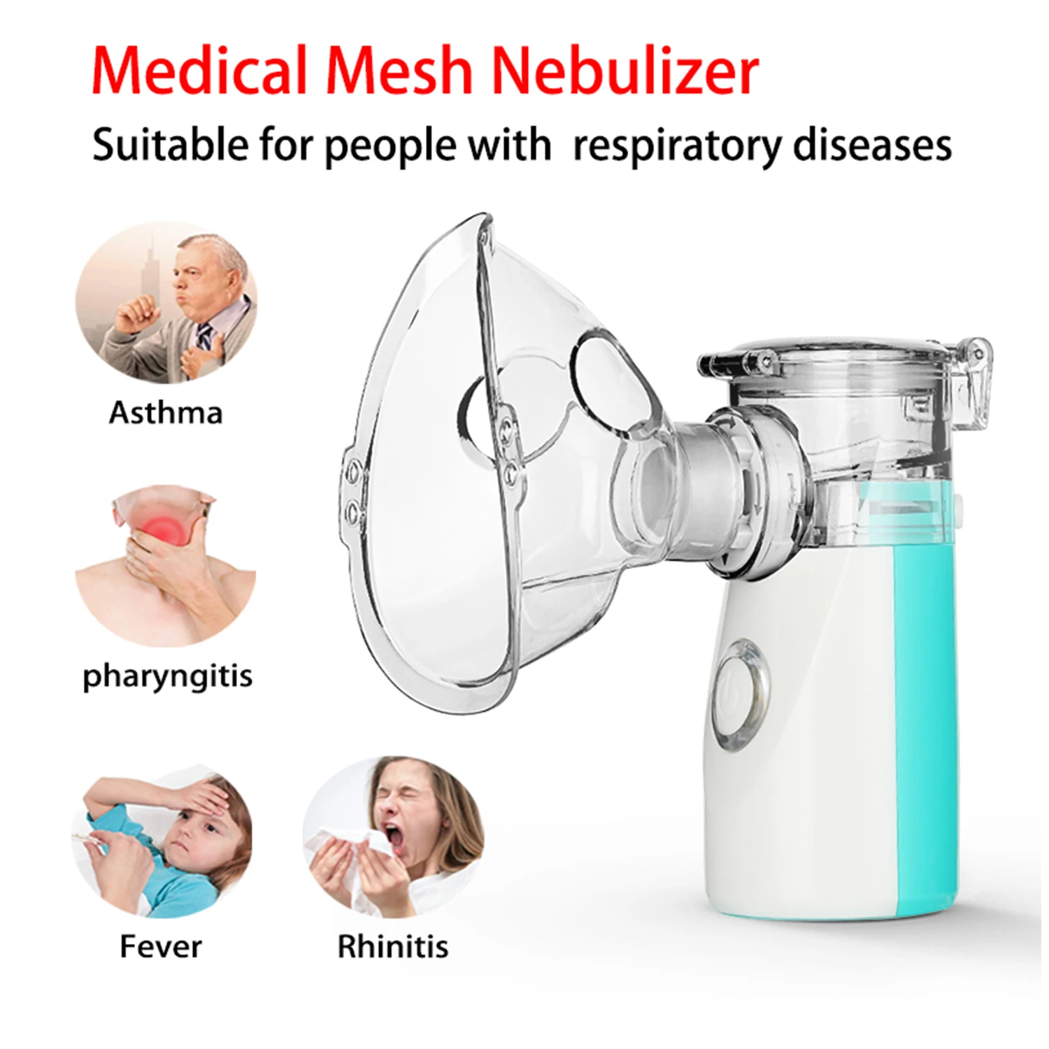 Rechargeable Silent Mesh Nebulizer Mini Handheld Asthma Inhaler Atomizer Children Health Care nebulizador Humidifier ингалятор