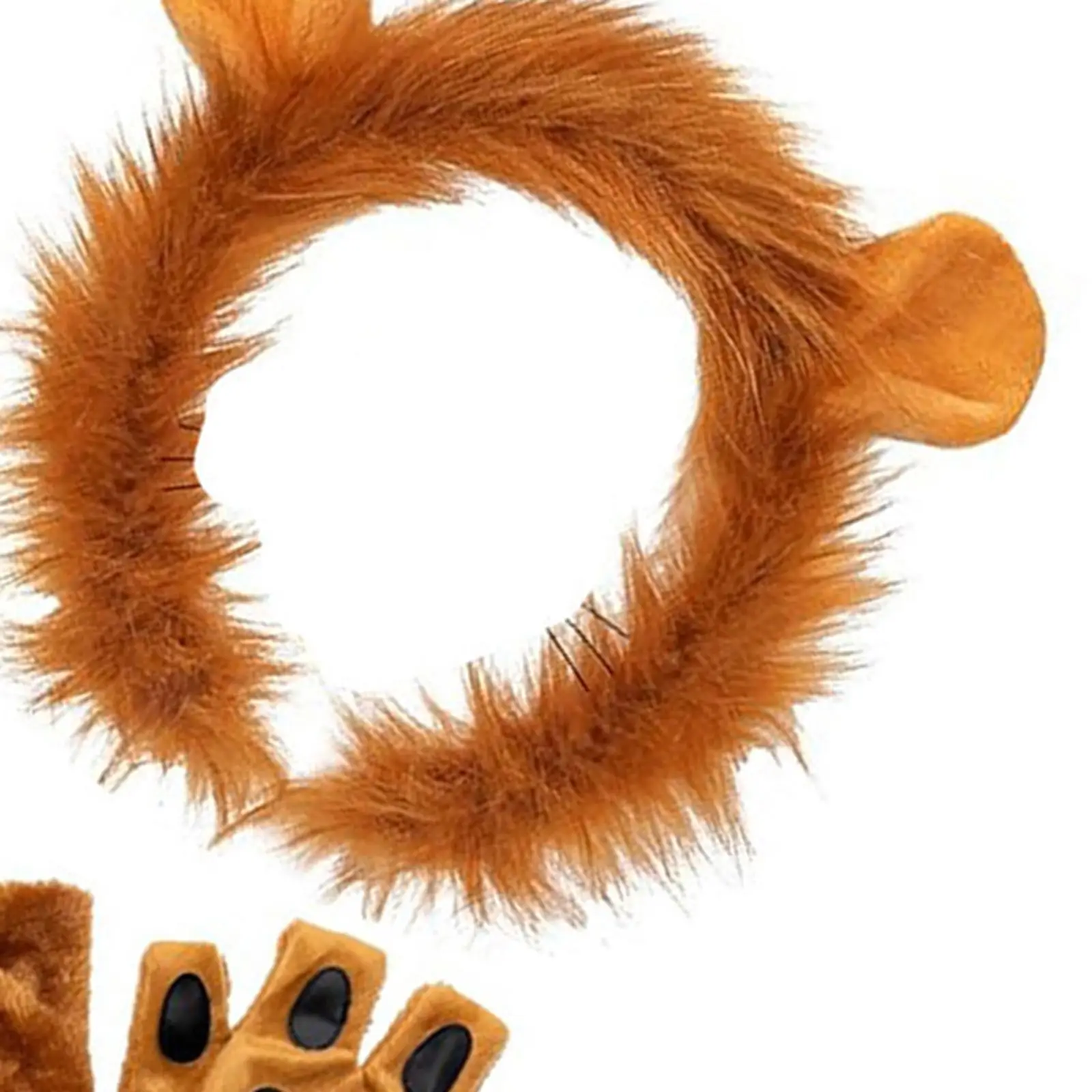 Halloween Lion Costume Set Lion Tail Paw Gloves Creative Headdress for Adults Carnival Birthday Festival Photo Props Cosplay