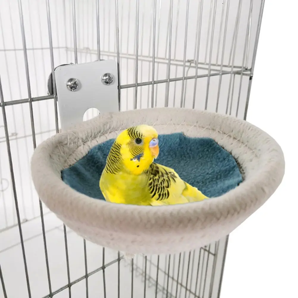 Bird Breeding Nest Handmade Cotton Rope Hatch House With Hooks For Budgie Parakeet Cockatiel Lovebird