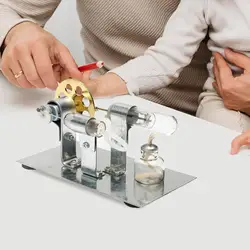 Hot Air Sterling Engine Model Electricity Power Generator DIY Science Teaching Physics Science Experiment Toy for Kids 4 5 6