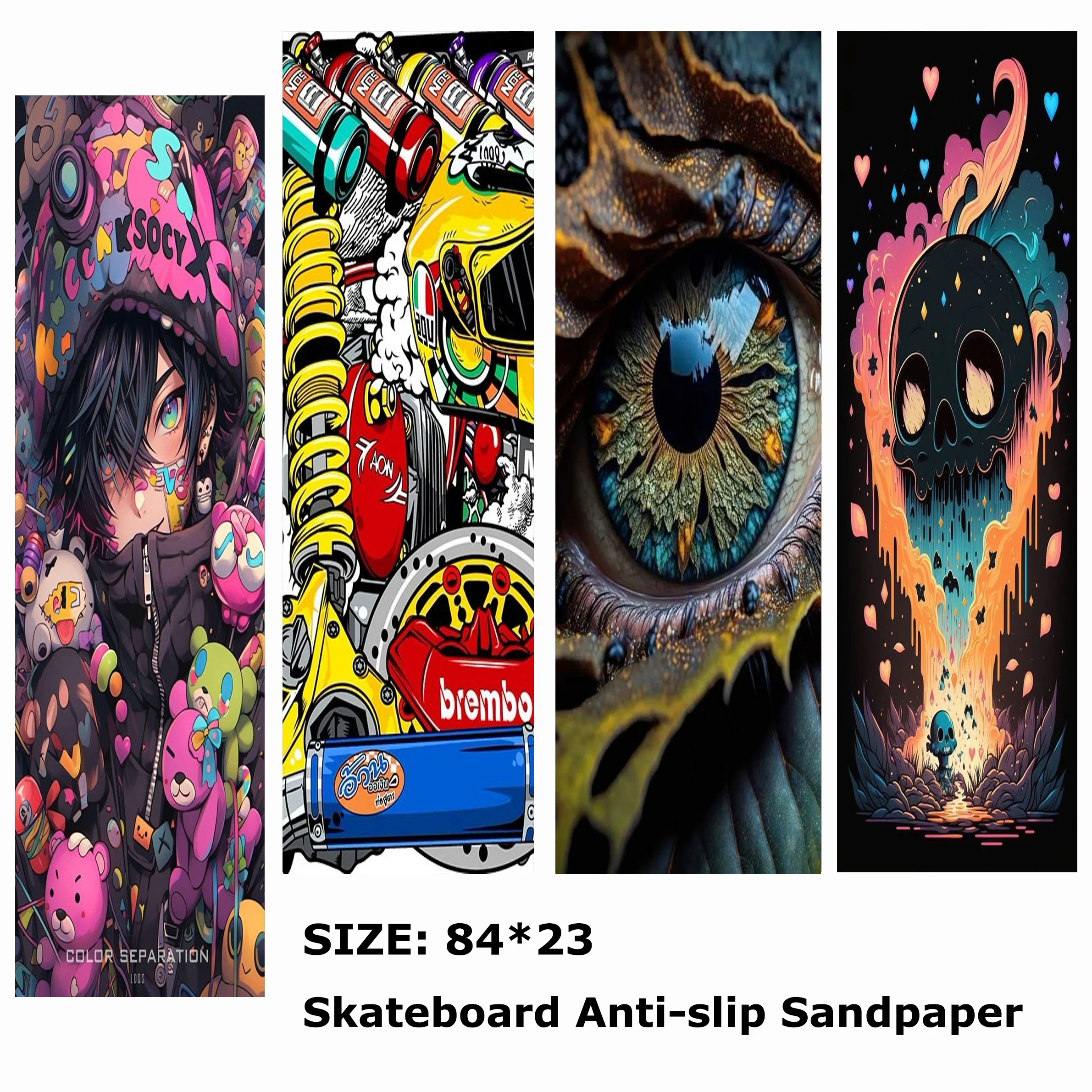 

Personalized mecha warrior pattern electric scooter anti-slip sticker sandpaper skateboard anti-slip tape sheet 84*23cm