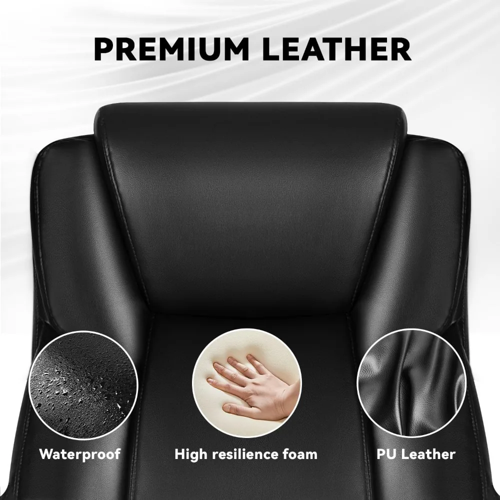 Big and Tall Office Chair 500lbs, Heavy Duty Executive Office Leather Chair for Heavy People, High Back Ergonomic Office Chair w