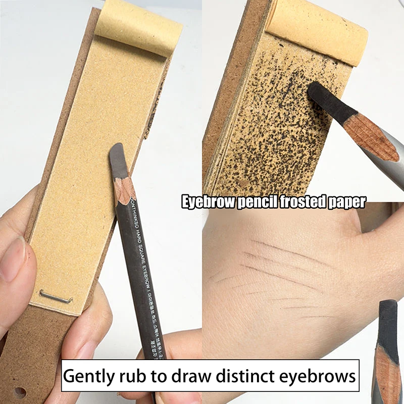 Makeup Eyebrow Pencil Sandpaper Board Grinding Tool Polishing Pen Tip Rub Brush Sharpening Sandpaper Fine Point Makeup Tool