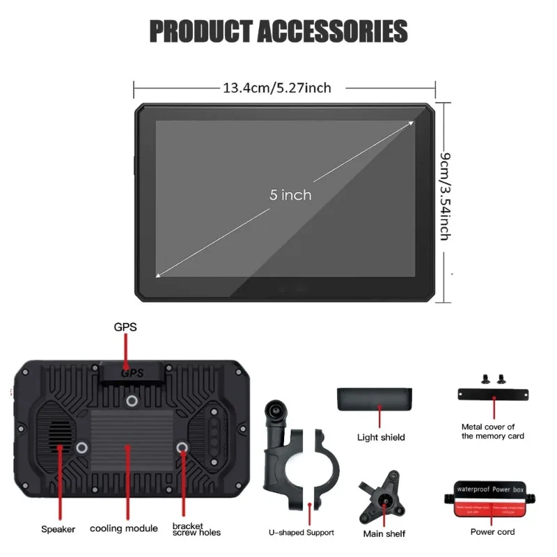 

Wireless Motorcycle CarPlay Screen Android Auto For Motorbike Scooter Waterproof MirrorLink Motorcycle Navigator