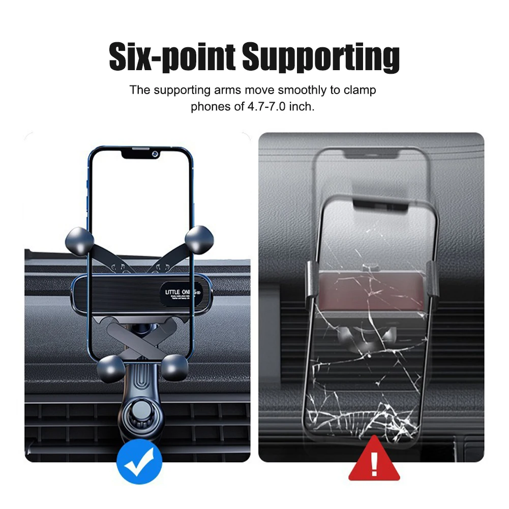 1PC Gravity Car Phone Holder Air Vent Mount Cell Phone Mount 360° Adjustable Navigation Stand for iPhone 14 13 12 Xiaomi Samsung