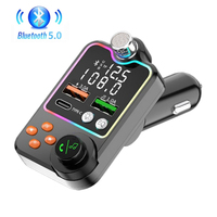 Bluetooth 5.0 Car FM Transmitter PD Dual USB 3.1A Type-C Car Charger Handsfree Car Kit Mp3 Player Autoradio Quick Charger